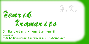 henrik kramarits business card